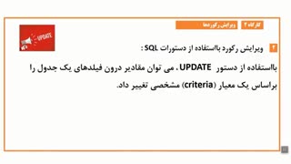 فیلم 12- پودمان اول - کارگاه۲ - ویرایش رکوردها - صفحات 34 و 35 کتاب درسی- توسعه برنامه سازی و پایگاه داده