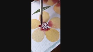 آموزش کشیدن گل با آبرنگ تکنیک خیس در خیس