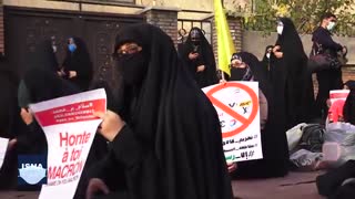 تجمع اعتراضی مقابل سفارت فرانسه در تهران