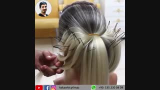 آموزش مدل مو دخترانه شینیون حجیم- مومیس مرجع و مشاور مو