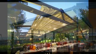 سقف برقی رستوران عربی- پوشش بازشوفست فود-سقف تاشو رستوران مراکشی-سایبان بازشونده باغ تالار-سایبان تمام برقی روفگاردن