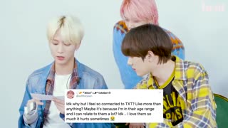 خوندن توییت موآ ها توسطTXTدر مصاحبه باsometimes you heart hurts