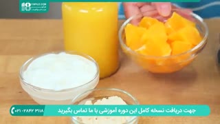 دستورالعمل درست کردن اسموتی میوه ای ( موز و انبه )