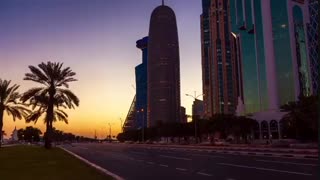 تایم لپس زیبا از برج دوحه- Doha Tower