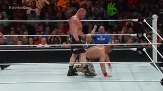 مسابقه ی کشتی کج جان سینا و براک لزنر سرکمربند wwe champion