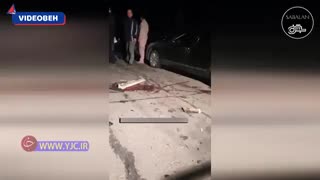 فیلمی از خودروی شهید فخری زاده پس از گلوله باران شدید تروریستها