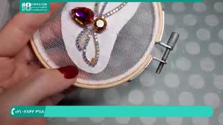 آموزش دوخت گل سینه طرح زنبور عسل زیبا و شیک