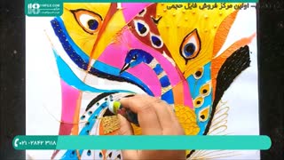 نحوه نقاشی طرح طاووس / ویترای بر روی شیشه