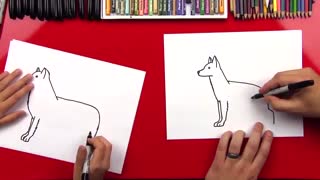 نقاشی کودکانه سگ