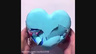 اسلایم به شکل قلب اگر میخوای باز هم بزارم نظر بدید♡