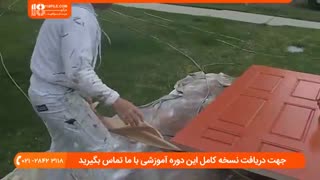 نحوه رنگ آمیزی درب چوبی قدیمی با پیستوله هوا