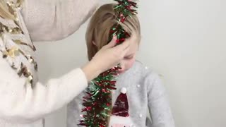 آموزش مدل مو بچه گانه دختر بافت با ریسه ی تزئینی- مومیس مرجع و مشاور مو