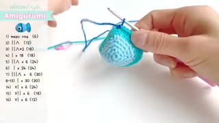 آموزش قلاب بافی ماهی اسباب بازی