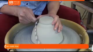 سفالگری با چرخ - ایجاد طرح و نقوش برجسته بر روی سفال